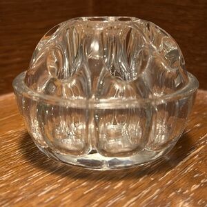 Antique French Reims Clear Glass Flower Frog